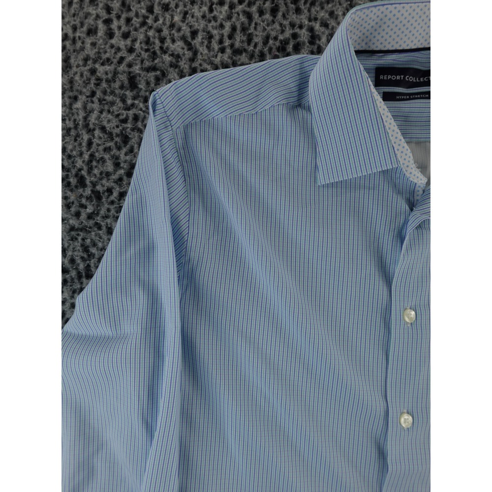Report Collection Hyper Stretch Light Blue Pinstr… - image 2